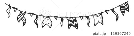 Hanging paper flag. Party decoration. Festival bunting 119367249