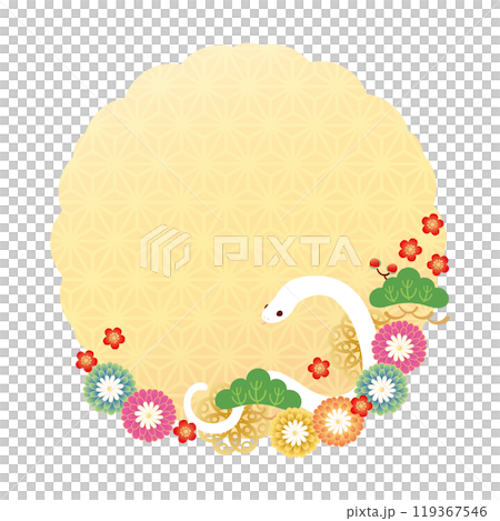 巳年-年賀素材1ベク 119367546