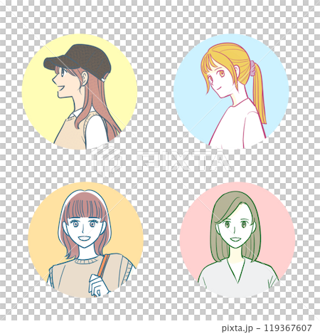 時尚女性圖示集 119367607