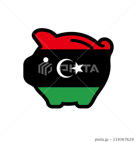 Flag of piggy bank icon Flag of piggy bank icon 119367629