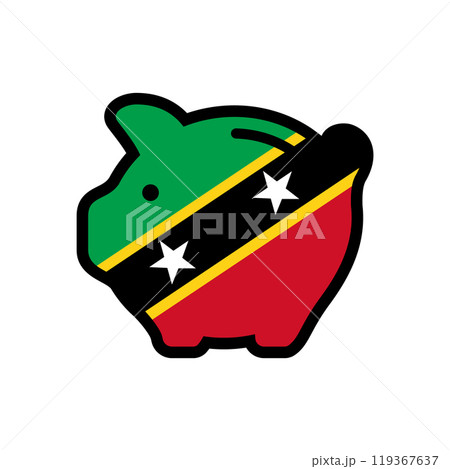 Flag of piggy bank icon Flag of piggy bank icon 119367637