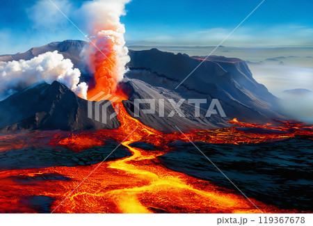 Volcanic Eruption - Volcanic Landscape 119367678