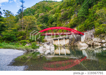 【長野県】木曽の桟（赤い鉄橋の下、石積の所） 119367791