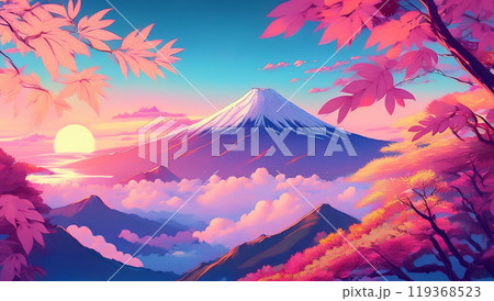 夜明けの富士山（秋） 119368523