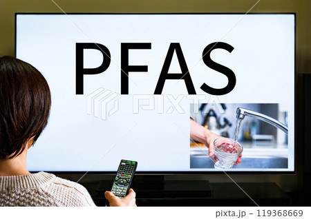 PFAS ： 有機フッ素化合物 が 水道水 中に 検出 ？ 【 水質 の 社会問題 の イメージ 】 119368669