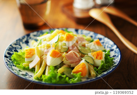 ゆで卵とハムのマカロニサラダ ゆで卵とハムのマカロニサラダ 119369352