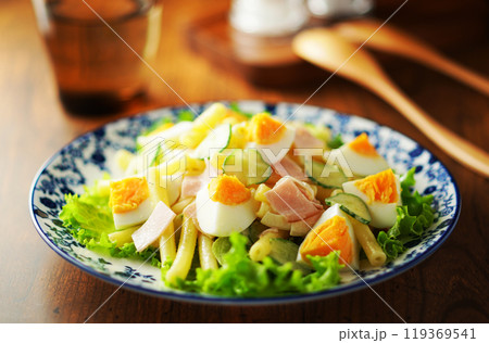 ゆで卵とハムのマカロニサラダ 119369541