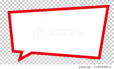 Speech bubble, square, simple, red border, single, vector, illustration 119369622