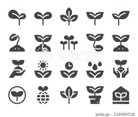 plant solid icon set 119369728