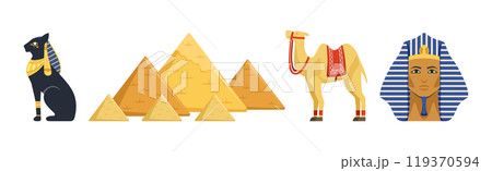 Egypt Symbols and Ancient Egyptian Object Vector Set 119370594