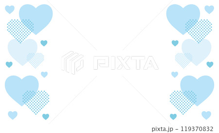 ハート　フレーム　左右　水色　シンプル　可愛い	 119370832