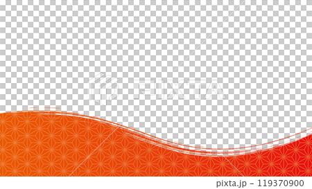 Japanese style frame red wave curve hemp leaf gradient vector illustration Japanese style frame red wave curve hemp leaf gradient vector illustration 119370900