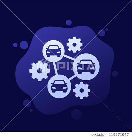 fleet management vector icon with cars 119371047