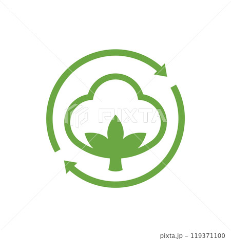 recycled cotton icon, vector sign 119371100