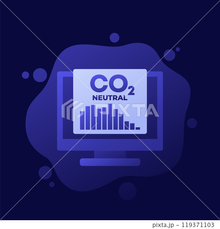 carbon neutral, co2 gas emissions reduction vector 119371103