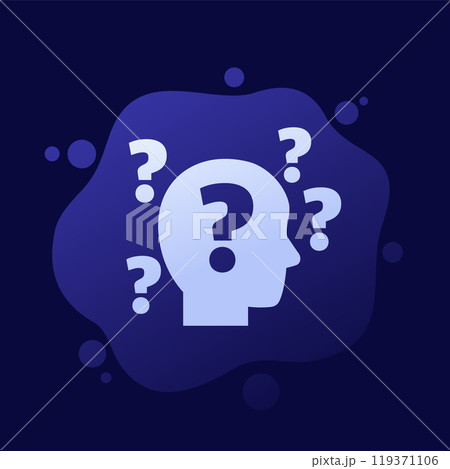 Confusion and uncertainty vector icon Confusion and uncertainty vector icon 119371106