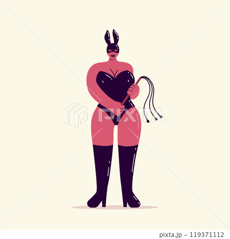 bdsm girl in bunny mask, woman in sexy outfit bdsm girl in bunny mask, woman in sexy outfit 119371112