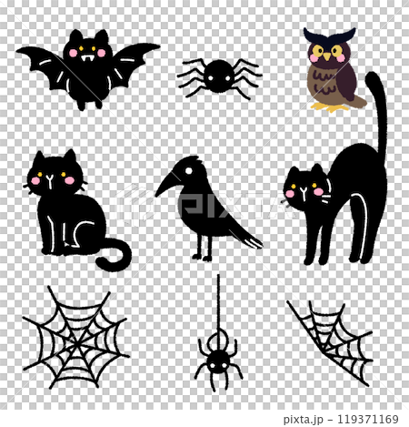 set of Halloween icons 119371169