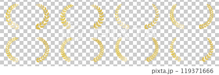 Laurel wreath frame left and right gold vector illustration 119371666