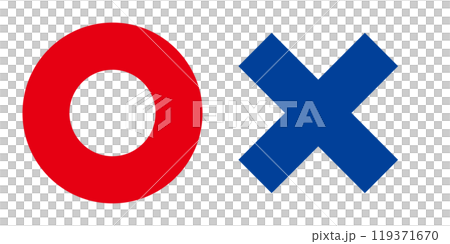 圓形 x 紅藍色設定簡單向量圖解粗線 圓形 x 紅藍色設定簡單向量圖解粗線 119371670