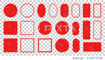 落款 素材 赤 スタンプ 和風 あしらい セット	 落款 素材 赤 スタンプ 和風 あしらい セット	 119371726