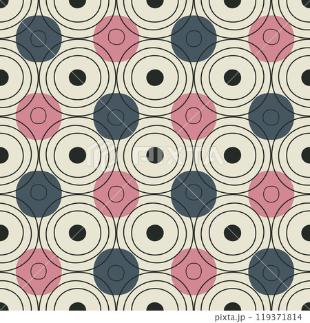 Retro style concentric circles pattern Retro style concentric circles pattern 119371814