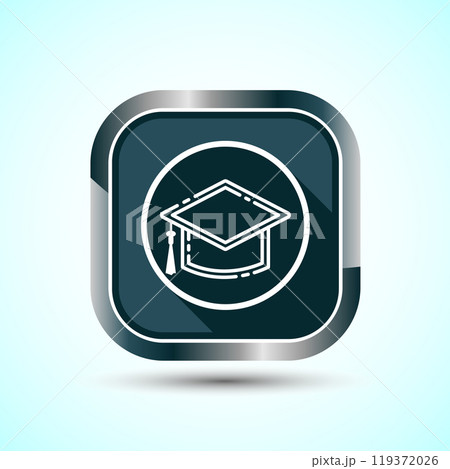 Graduation Hat Icon Design Illustration, Academic Cap Icon For Apps and Websites, Button Design Graduation Hat Icon Design Illustration, Academic Cap Icon For Apps and Websites, Button Design 119372026