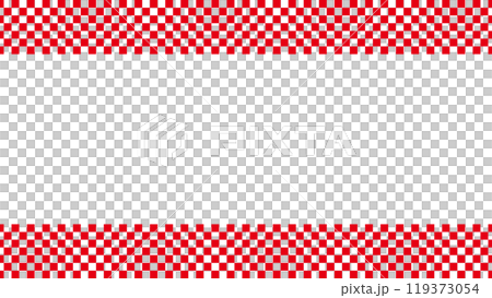 Checkered frame, red, top and bottom, simple, vector, red and white 119373054