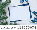 Christmas Card Mockup, Holiday Greeting Card or Invitation Empty Template 119373074