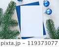 Christmas Card Mockup For Your Design, Holiday Greeting Card or Invitation Mockup 119373077