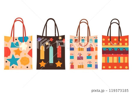 full color flat illustration Shopping bag on white background 119373185