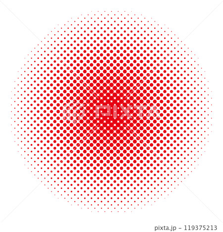 ハーフトーン　赤　丸　円	 119375213