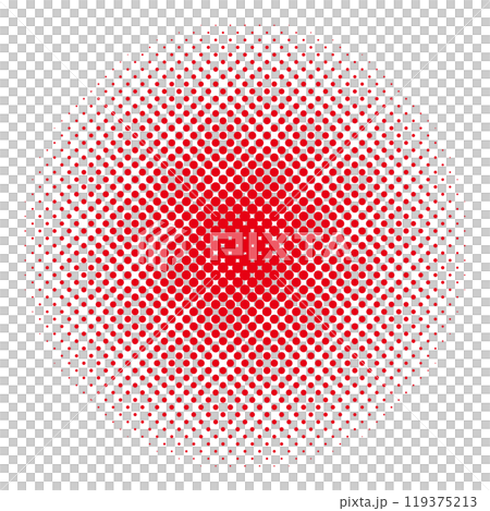 ハーフトーン　赤　丸　円	 119375213