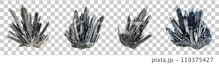 stibnite crystal, gemstone, gem, mineral specimen PNG set bundle transparent background isolated graphic resource cutout. Lapidary, antimonite, healing, geology, rockhounding, collecting 119375427