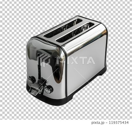 metal modern kitchen toaster PNG transparent background, isolated graphic resource cutout, cooking breakfast appliance, product 119375434