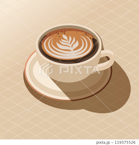 Cappuccino Cup with Flower Cream Cappuccino Cup with Flower Cream 119375526
