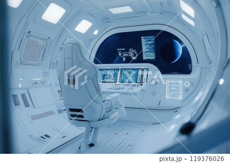 Spaceship control room interior 119376026