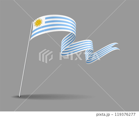 Uruguayan flag wavy background layout. Vector illustration. 119376277