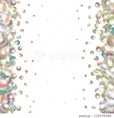 Pearl photo frame. Colored balls. Decor element. Eps 10 119376590