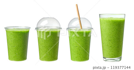 green spinach and banana smoothie 119377144
