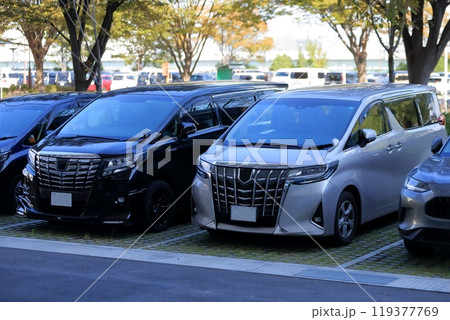 駐車場のミニバン 駐車場のミニバン 119377769