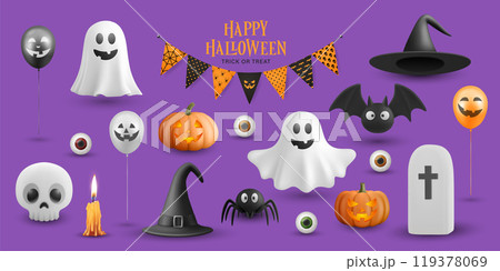 3D Halloween Cartoon Icons Set. Spooky, Cute, Fun Halloween Illustrations for Festive Decorations. Trick or Treat, Haunted Concept. Halloween Cartoon Graphics, Design Template Collection 3D Halloween Cartoon Icons Set. Spooky, Cute, Fun Halloween Illustrations for Festive Decorations. Trick or Treat, Haunted Concept. Halloween Cartoon Graphics, Design Template Collection 119378069