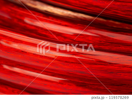 Close Up of Red Insulated Copper Wire Coil 119378269