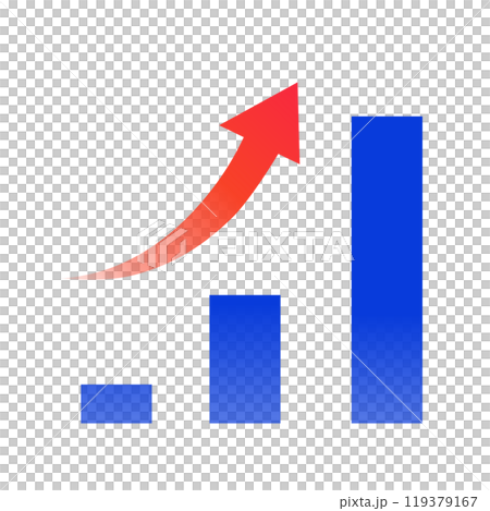 Rising graph red arrow gradient Rising graph red arrow gradient 119379167
