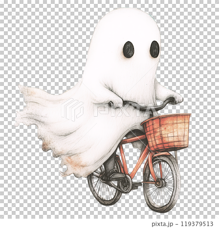 Whimsical Ghost Riding a Bicycle Whimsical Ghost Riding a Bicycle 119379513