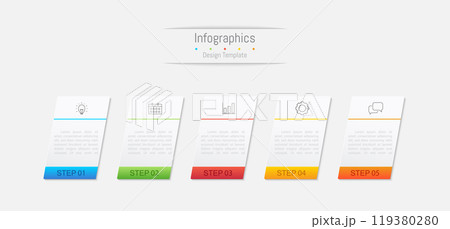 Infographic 5 options design elements for your business data. Vector Illustration. 119380280