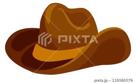 Cowboy hat cartoon icon. Western vintage fashion 119380379