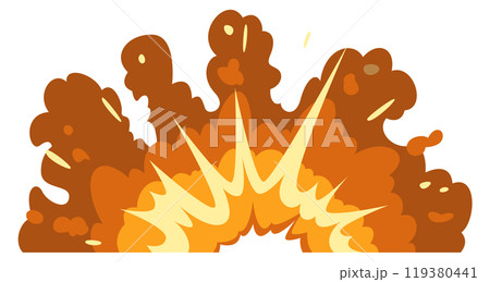 Cartoon boom effect. Fire explosion splash icon Cartoon boom effect. Fire explosion splash icon 119380441