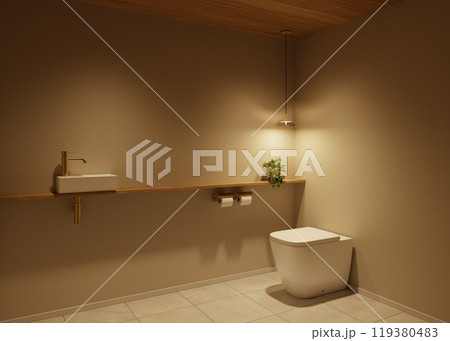 間接照明で落ち着くトイレデザイン 木と真鍮がお洒落な北欧ナチュラルテイストのインテリア 間接照明で落ち着くトイレデザイン 木と真鍮がお洒落な北欧ナチュラルテイストのインテリア 119380483