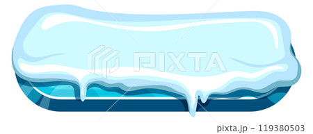 Button with snow cap. Cartoon game gui element Button with snow cap. Cartoon game gui element 119380503